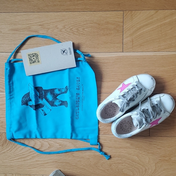 COPY - GOLDEN GOOSE PINK GLITTER STAR SUPERSTAR SNEAKERS KIDS -NEW - Picture 10 of 13